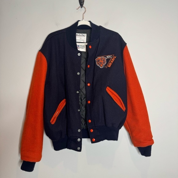 Vintage Chicago Bears Wool Letterman Jacket NFL NFC Size 44 XL - Picture 1 of 8